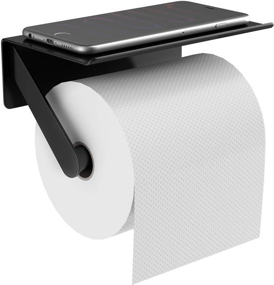 Sostegno per Cartucce del Water Toilette Senza Fori - Sostegno per Cartucce del Water Toilette Autoadesivo con Pannello - Sostegno per Cartucce del Water Toilette da Muratura Sostegno per Cartucce del Water Toilette per Cucina e Bagno Nero