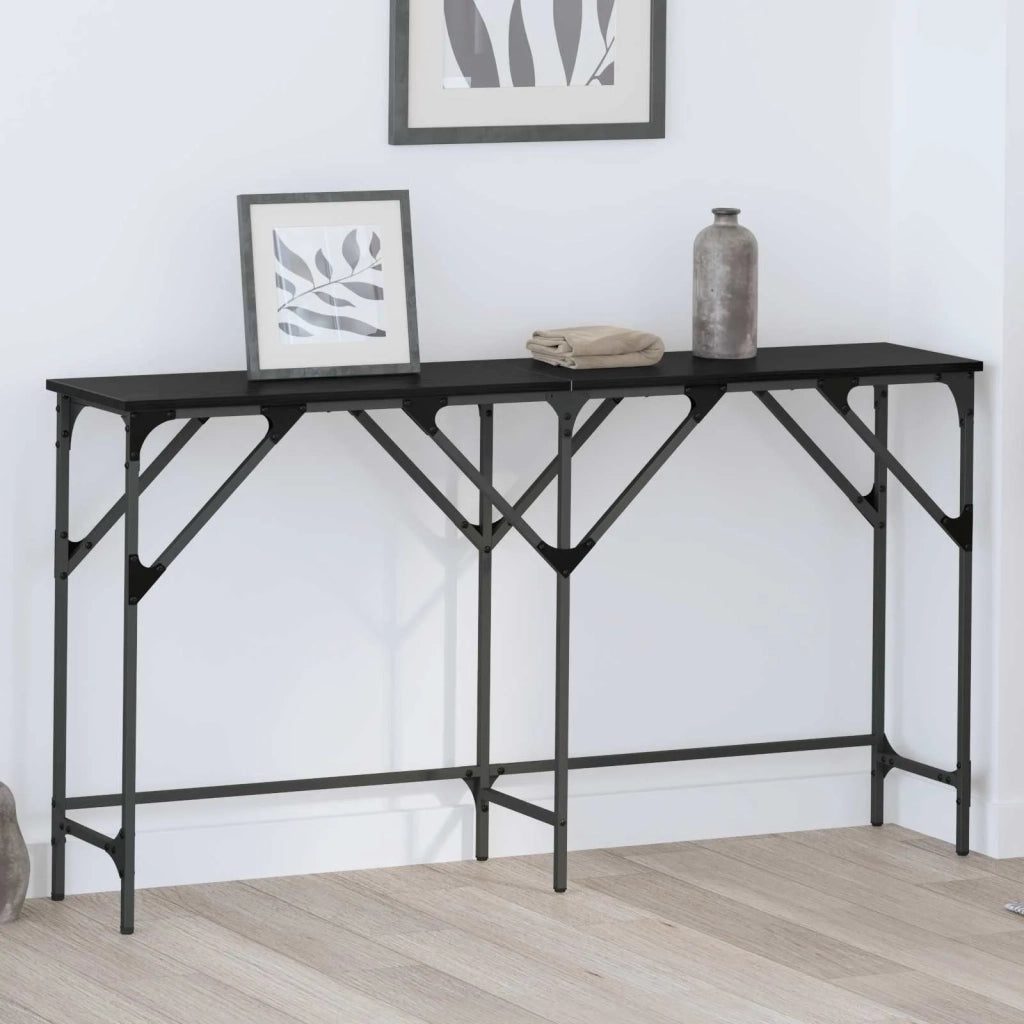 Tavolo consolle Rovere Nero 140 x 29 x 75 cm Legno multistrato