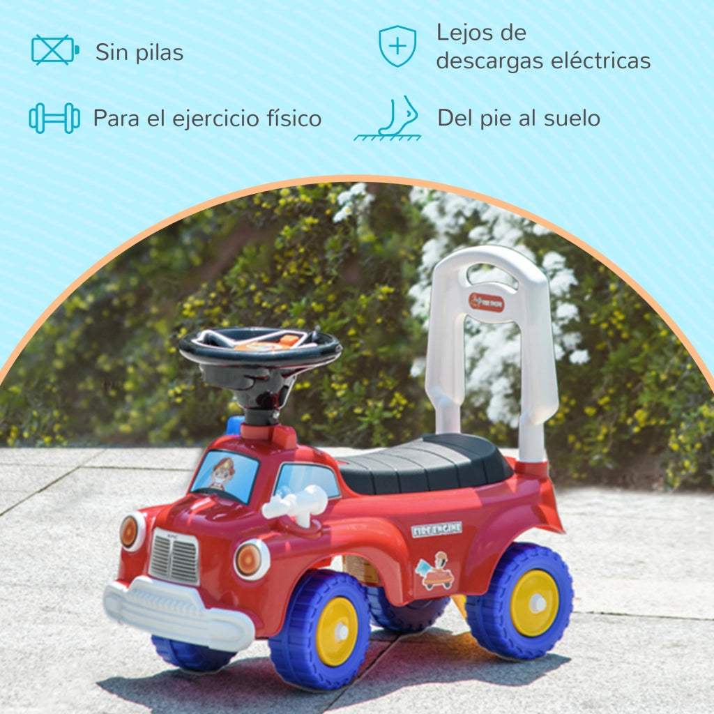 Coche Correpasillos Bambini con Luci e Musica ¨C Zephmum ¨C Rosso 49x24x42 cm