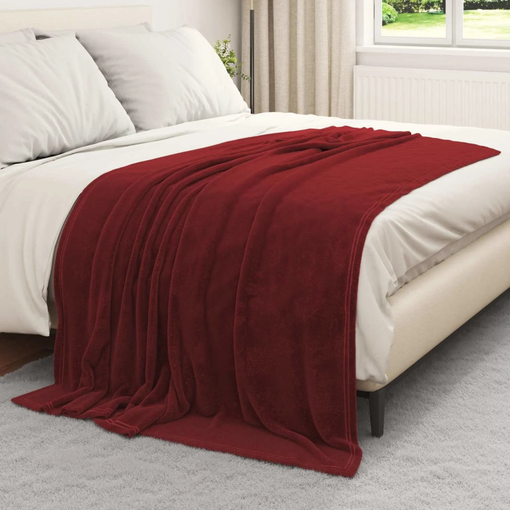 Coperta Rosso Bordeaux 150 x 200 cm Panno 42016786