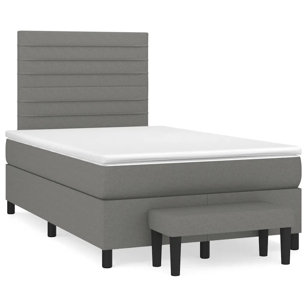 Giroletto a Molle con Materasso Grigio Scuro 120x190cm Tessuto 3270363