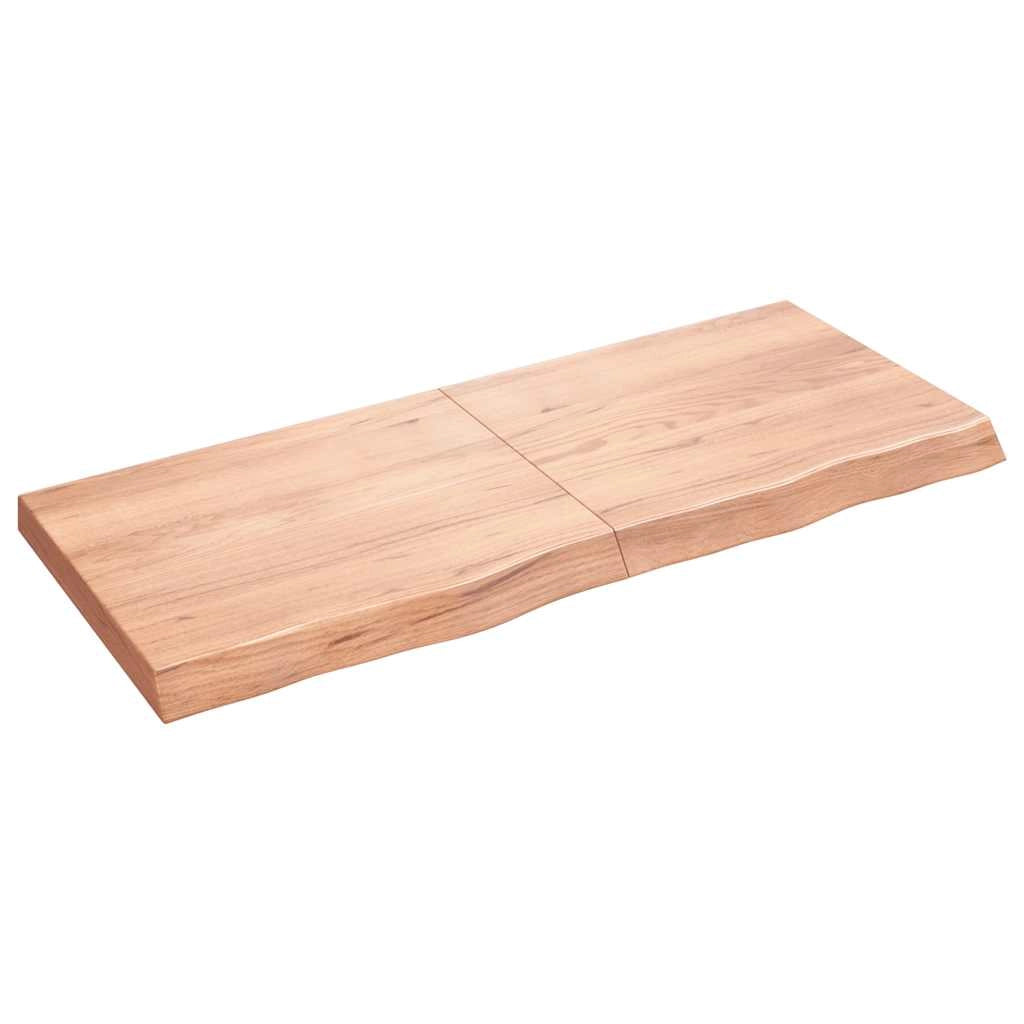 Piano Bagno Marrone 120x50x(2-6) cm Legno Massello Trattatocod mxl 95920