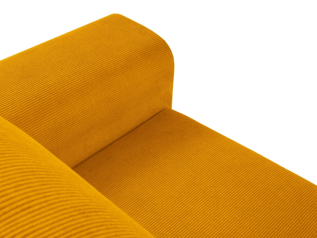 Cosmopolitan Design - Divano convertibile angolare sinistro con contenitore "Kyoto" 4 posti in velluto a coste giallo 