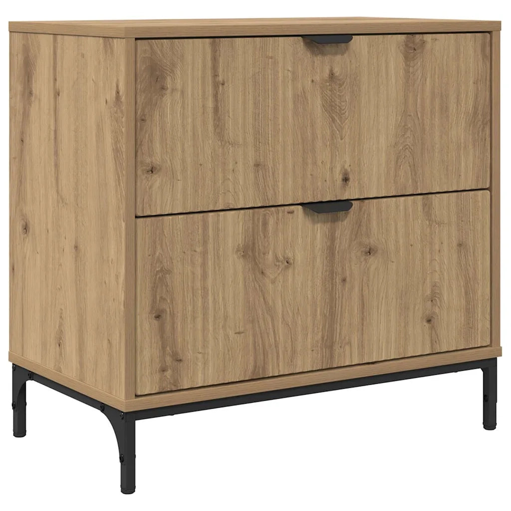 Comodino-Tavolino da notte rovere artigianale 63.5 x 36 x 61 cm Legno multistrato