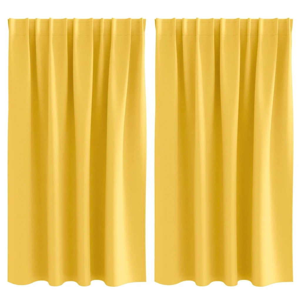 Tende Blackout con Anelli 2 pcs Giallo senape 140 x 140 cm 4107503