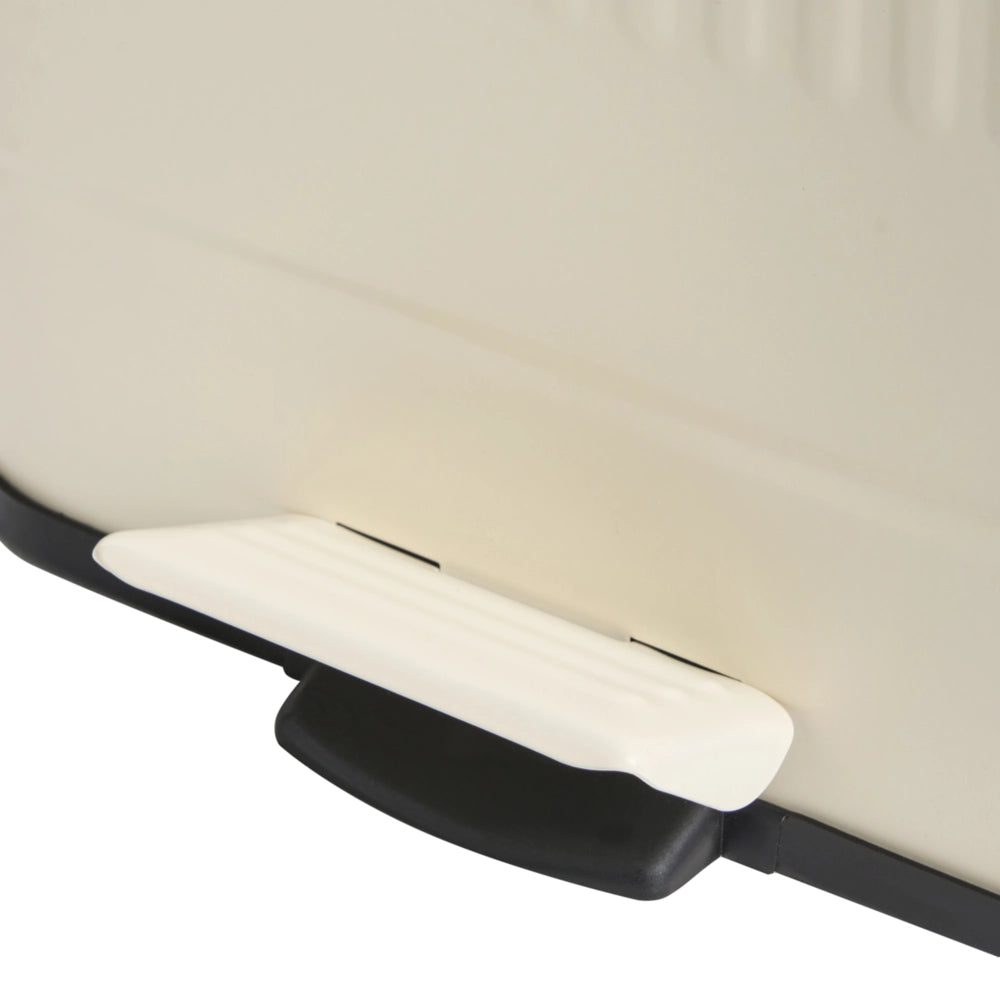 Cestino con pedale e coperchio per cucina in ferro verniciato a polvere e materiale sintetico beige cucina moderna