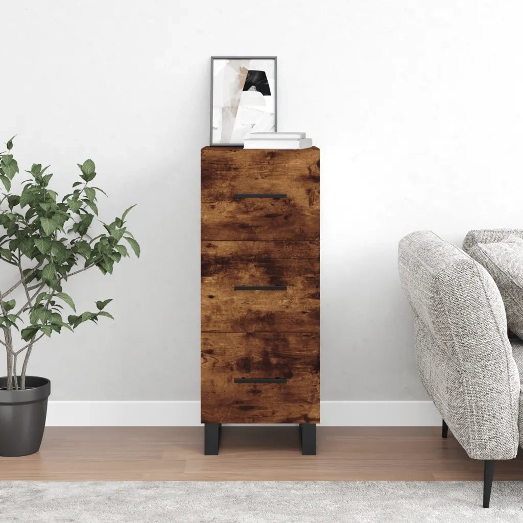 Credenza-Buffet-Armadio da cucina Rovere Fumo 34,5x34x90 cm in Legno Multistrato 432725