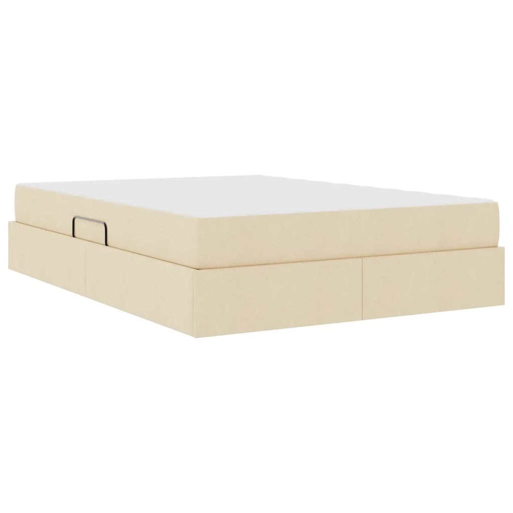 Letto con contenitore e materasso Crema 140 x 200 cm Poliestere 3399668