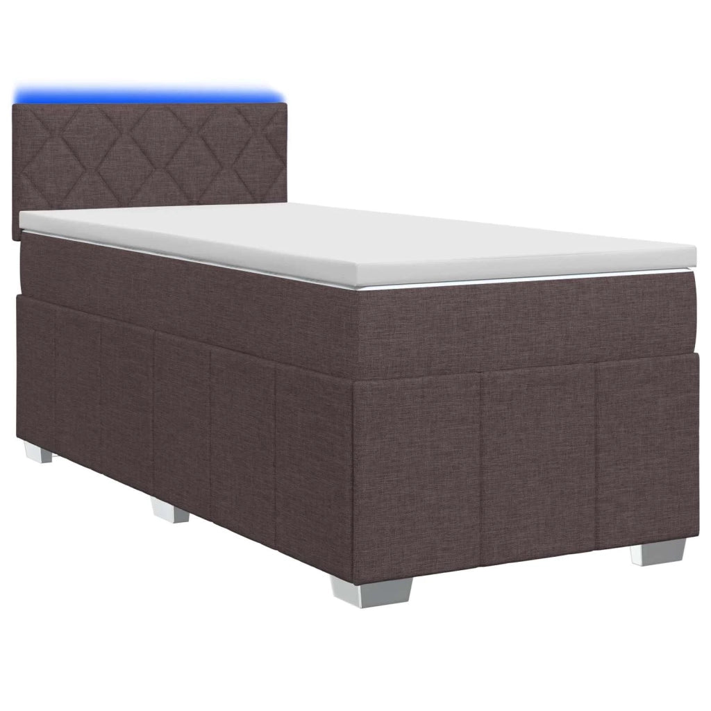 Letto box spring con materasso Marrone Scuro 90 x 200 cm 3452596