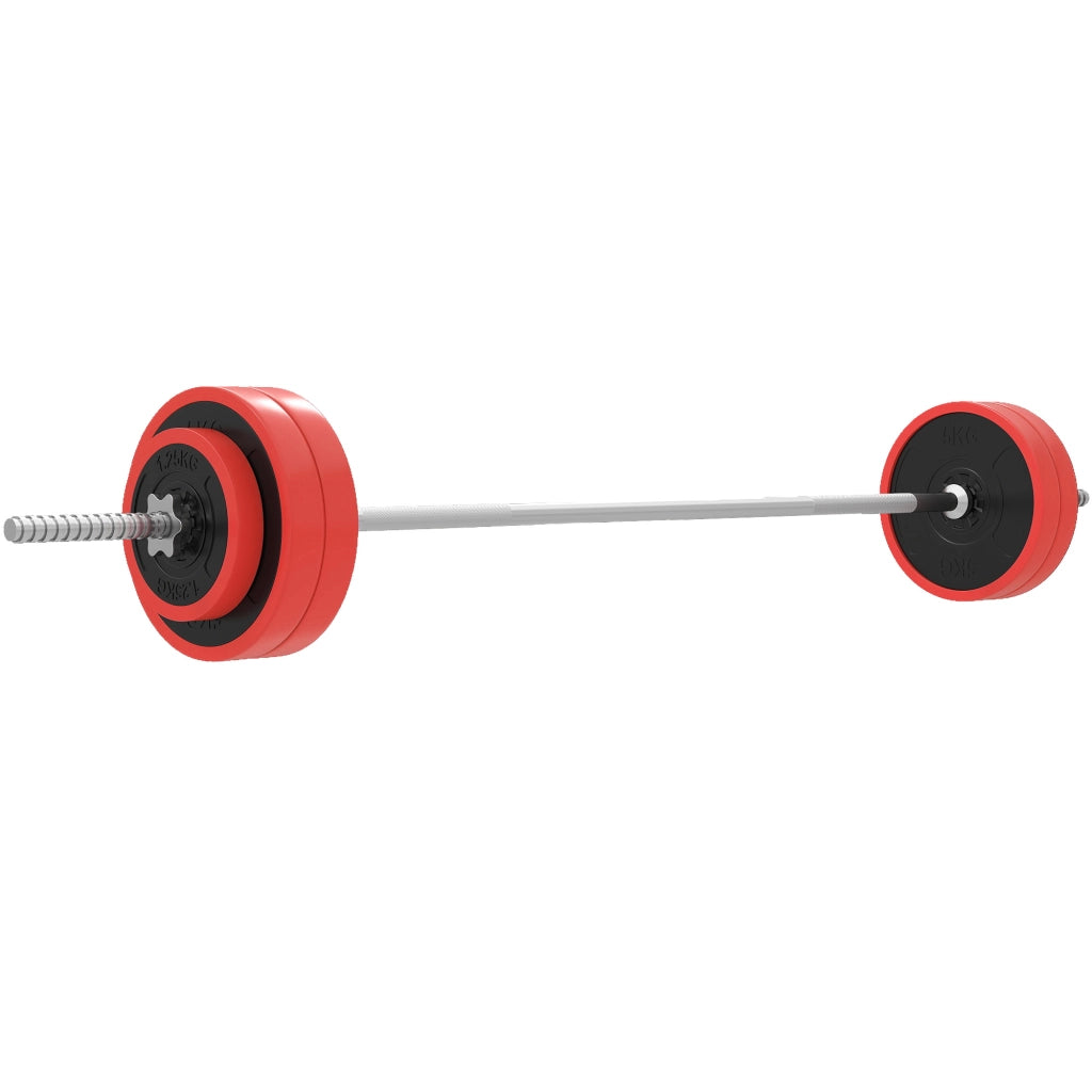 Set pesi con barra e dischi ¨C zephmum ¨C 30 kg, 170x26x26 cm, rosso