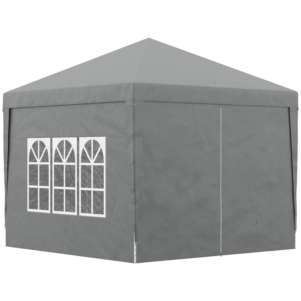 Gazebo da Esterno 3x3 m Pieghevole con 4 Pannelli Laterali, in Acciaio e Tessuto Oxford Grigio Chiaro
