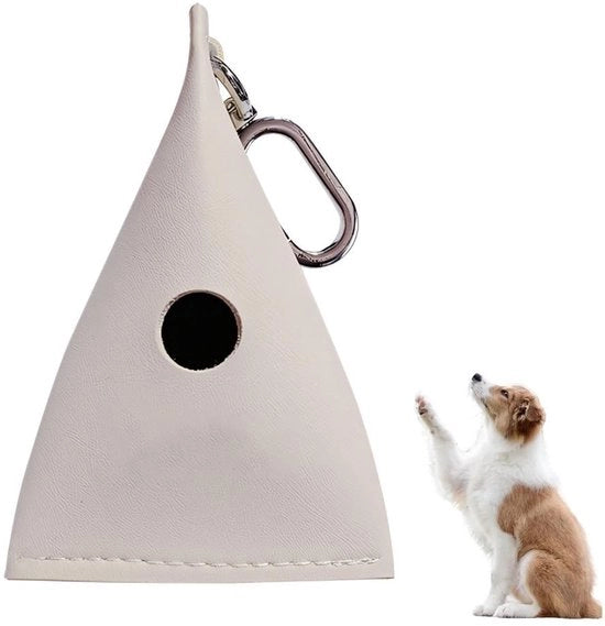 Dispensatore di sacchetti per escrementi di cane in pelle PU - Ombrello per sacchetti escrementi di cane - Facile da utilizzare - Ideale per passeggiate - Adatto per 1 rotolo - Portatile per uscite con il cane