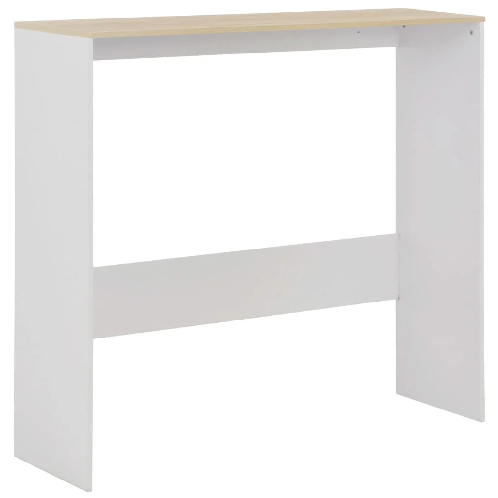 Tavolo alto da bar/bistrot con 2 piani bianchi 130 cm 0902037