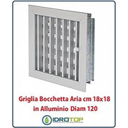 Griglia regolabile con telaio e serranda alluminio 180x180 mm ve