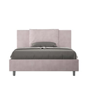 BS COM Letto queen size contenitore imbottito 150x210 microfibra glicine