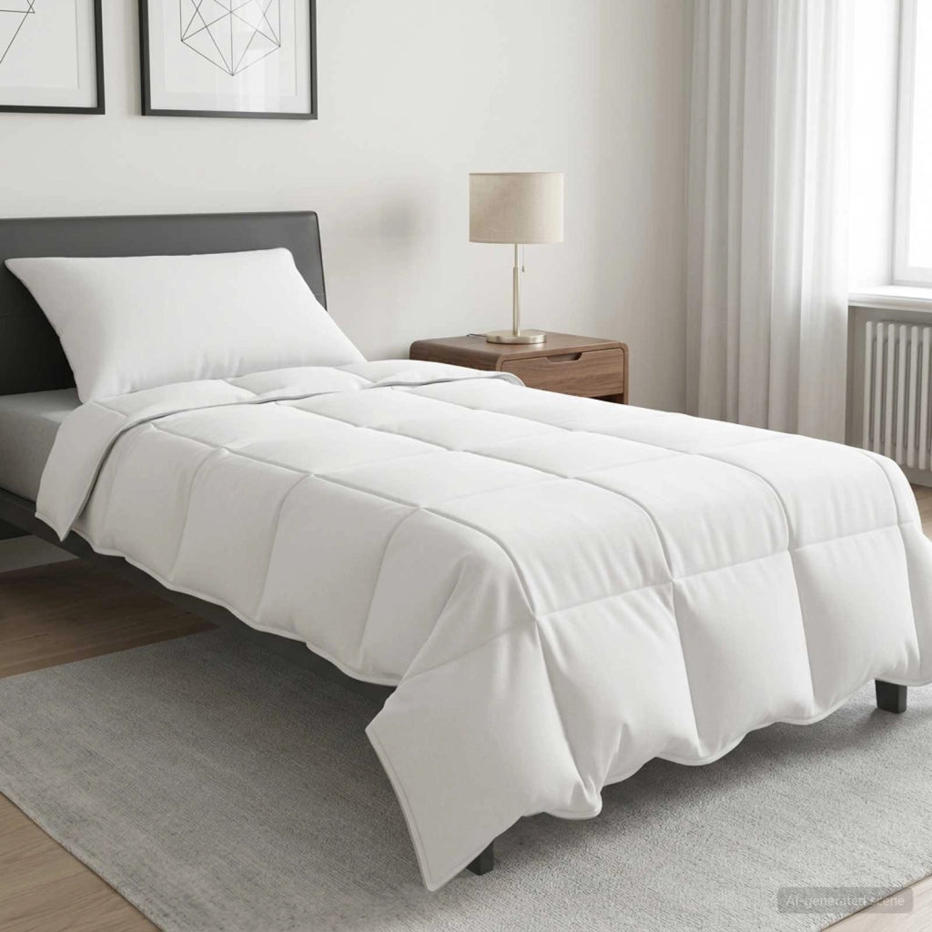 Set di Piumoni 2 pz 155 x 200 cm Inverno Bambù Bianco 3431584