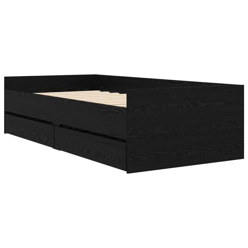 Telaio del letto con storage Rovere Nero 80 x 200 cm 3429619