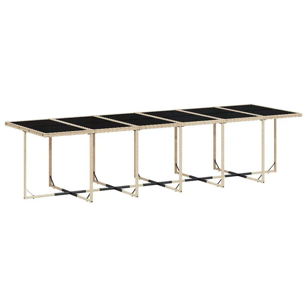 Set da Pranzo da Giardino 13 pz con Cuscini Beige in Polyrattan 3210766