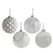 MAURY'S SFERA NATALIZIA CON LACCIO REALIZZATA IN VETRO DA 8 CM COLORE BIANCO