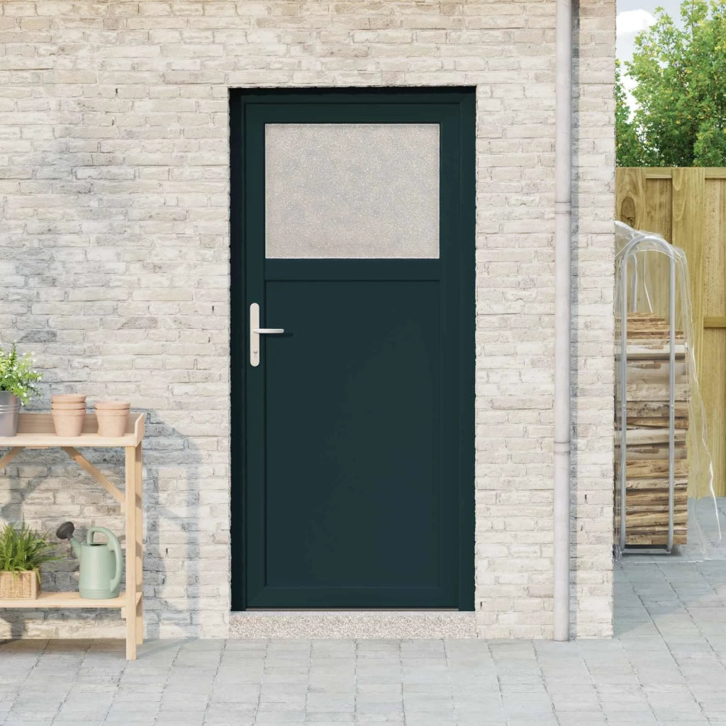 Porta d'ingresso laterale Antracite 88 x 198 cm PVC