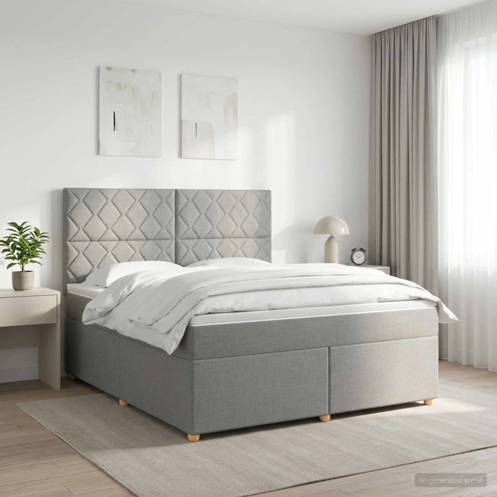 Letto box spring con materasso Grigio Chiaro 180 x 200 cm 3453949