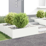 Bordura per Prato 4 pz 100 x 60 x 35 cm Acciaio Bianco 8008948