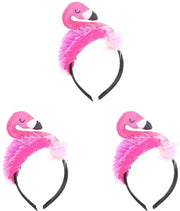Banda per capelli in forma di fenicottero - accessorio da festa - costume - replica fotografica - rosso velluto/satino - dimensioni 27 x 15 x 10 cm
