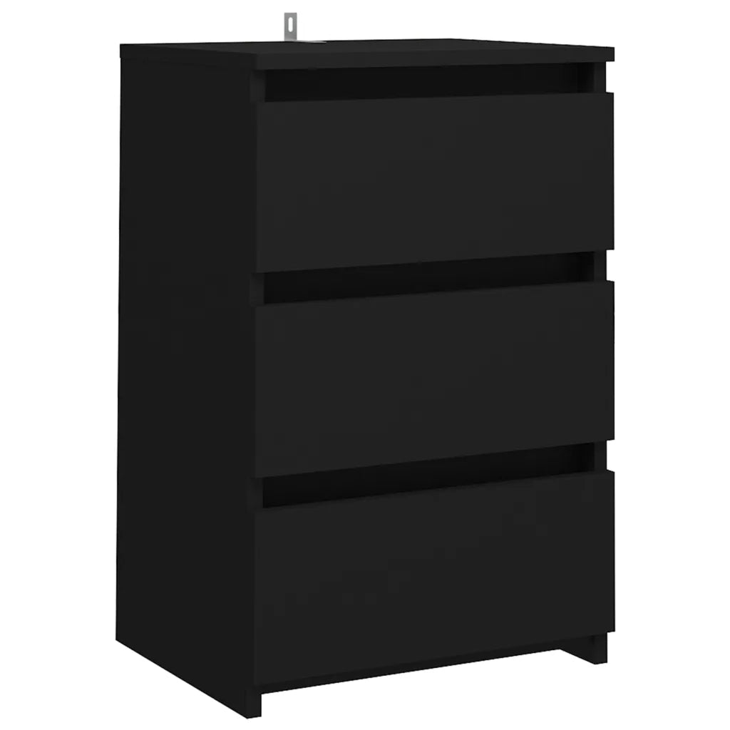 Comodino | Armadio da Notte | Mobiletto da notte Nero 40x35x62,5 cm in Legno Multistrato