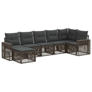 Set Divano da Giardino 7 pcs Grigio e Grigio Scuro polyrattan 3435197