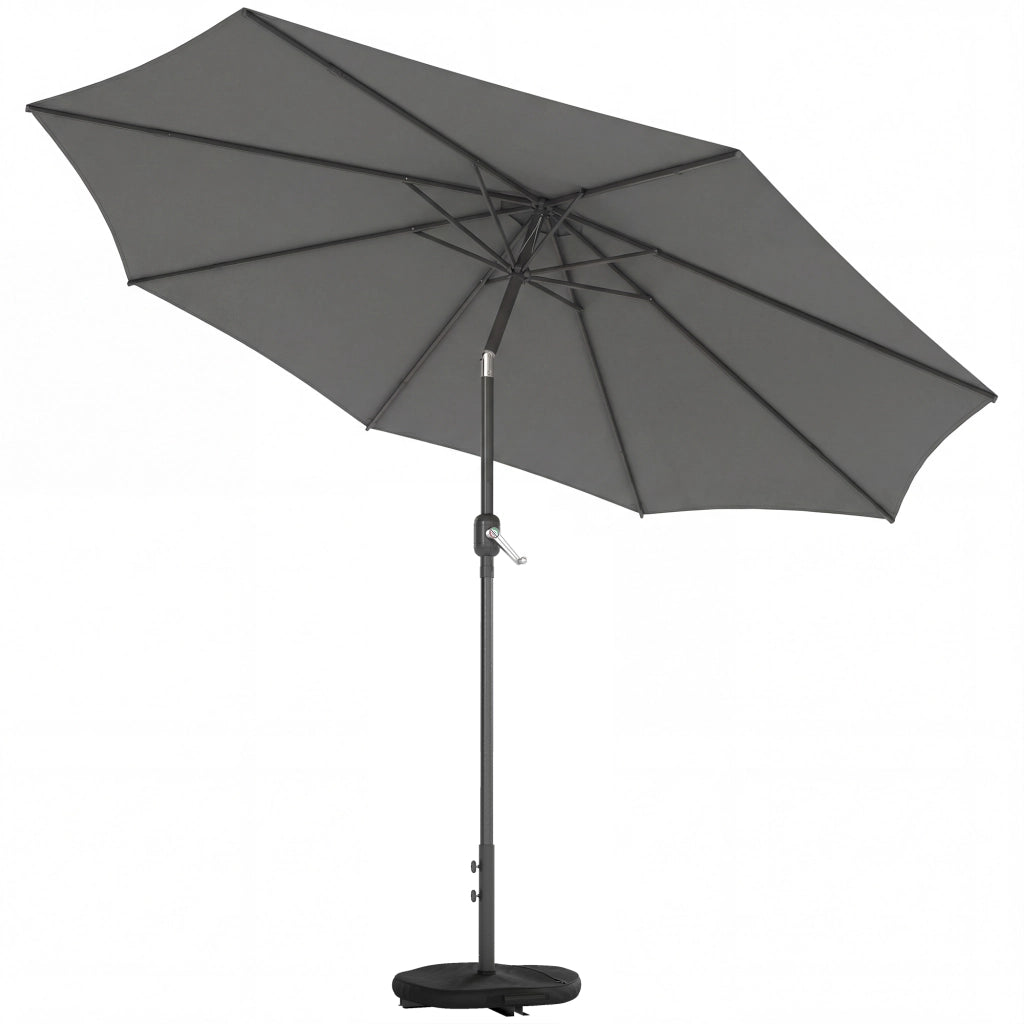 Ombrellone da balcone pieghevole ?300 cm ¨C zephmum ¨C grigio scuro con base a croce e manovella