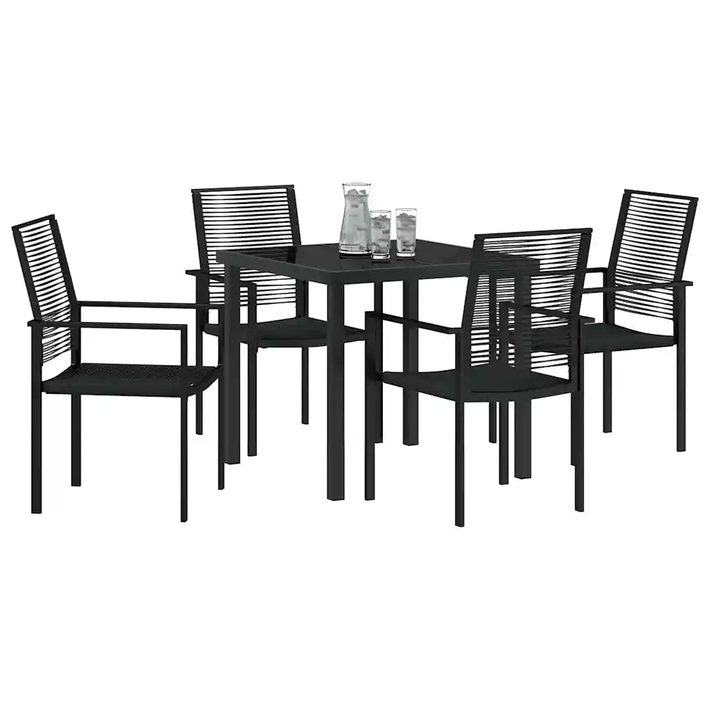 Set da Pranzo per Giardino 5 pcs Nero 3379164