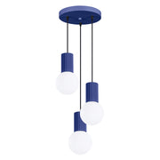 Lampadario moderno tondo 3 sfere vetro ultramarino G9