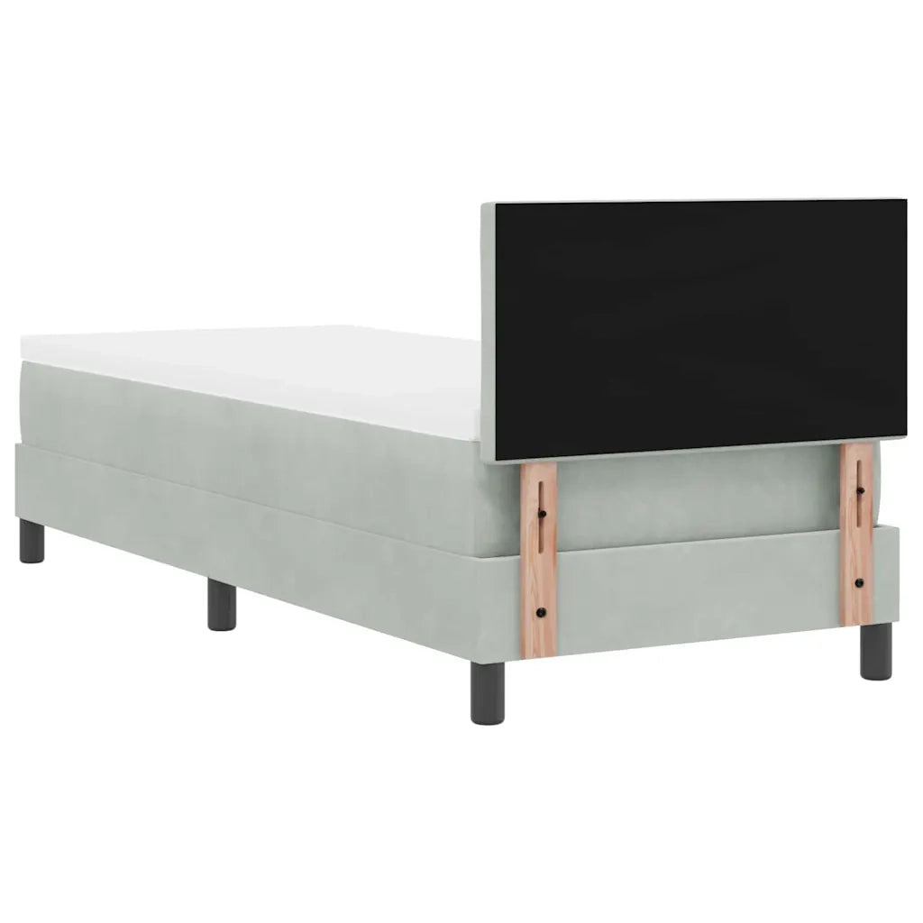 Letto a Sorgente LED con led Grigio chiaro 80 x 200 cm Velluto 3342680