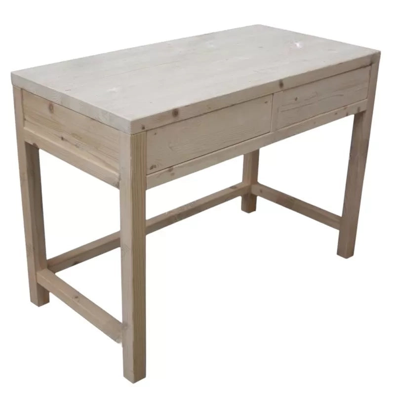 Scrivania 2 cassetti in legno massello abete grezzo l.110 p.55 h.80 (3319) - Mobili 2G
