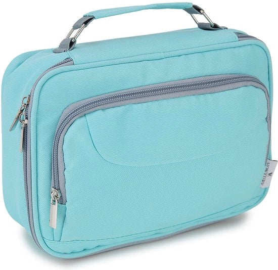Etui VX VONXURY, grande custodia, organizzatore di penne trasportabile con 2 strati rimovibili, 54-delicato, custodia per scuola, ufficio, università, menta verde, con tasca per make-up