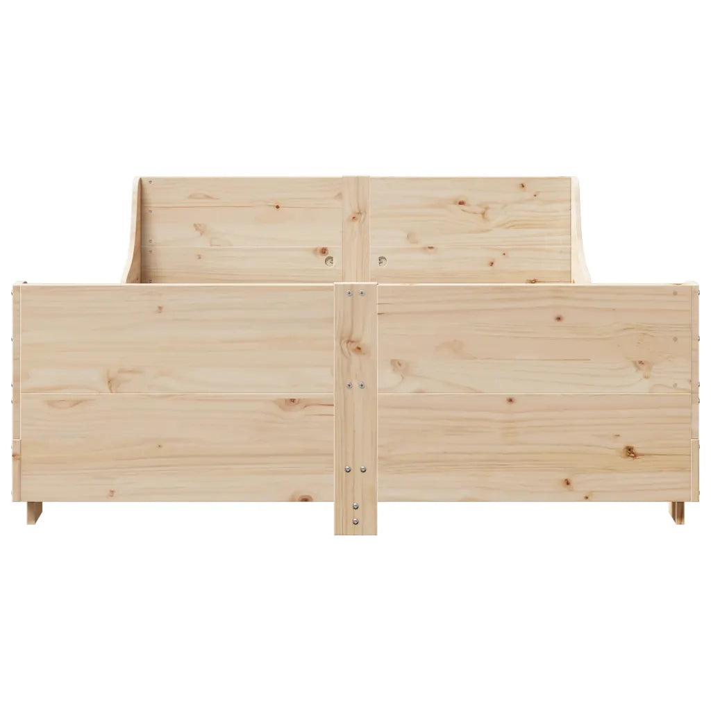 Letto senza Materasso 140x190 cm in Legno Massello di Pino 3302285