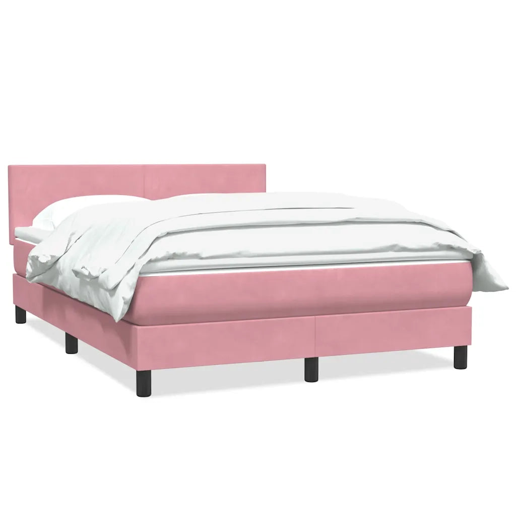 Giroletto a Molle con Materasso Rosa 160x220 cm in Velluto