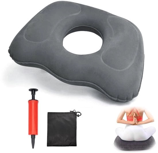 Cuscino gonfiabile per emicranie, ortopedico, cuscino donut per dolori al coccygeo, cuscino per emicranie e coccygeo, cuscino rotondo per sedie a rotelle, poltrone da ufficio, sedili per auto (grigio)