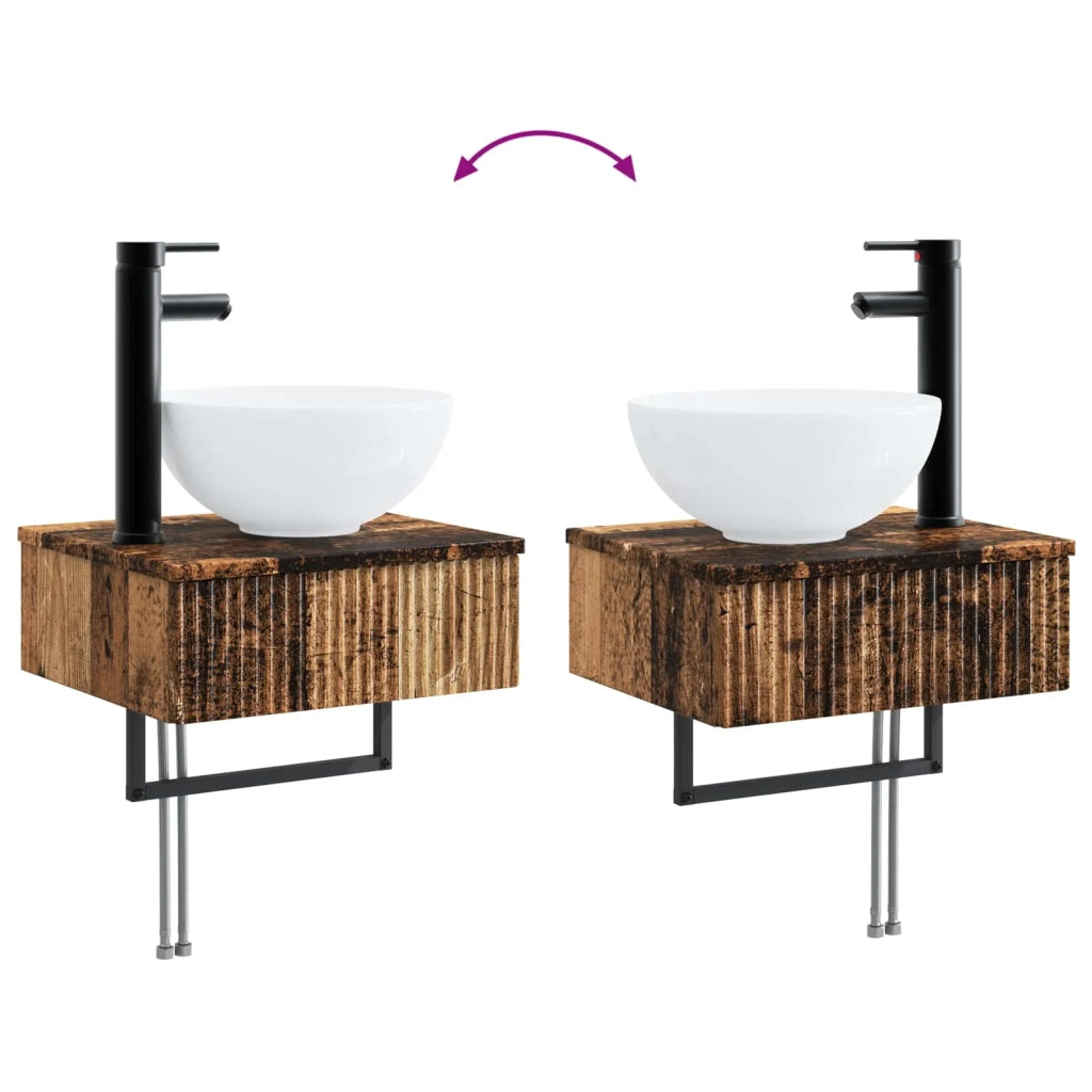 Lavabo da Parete Legno antico 40 x 35 x 39 cm CFW6164045