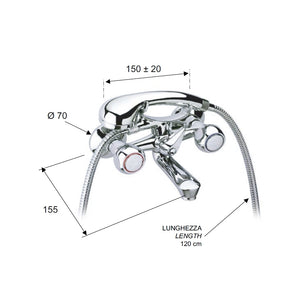 Rubinetto vasca esterno con doccia - serie 1000-2000