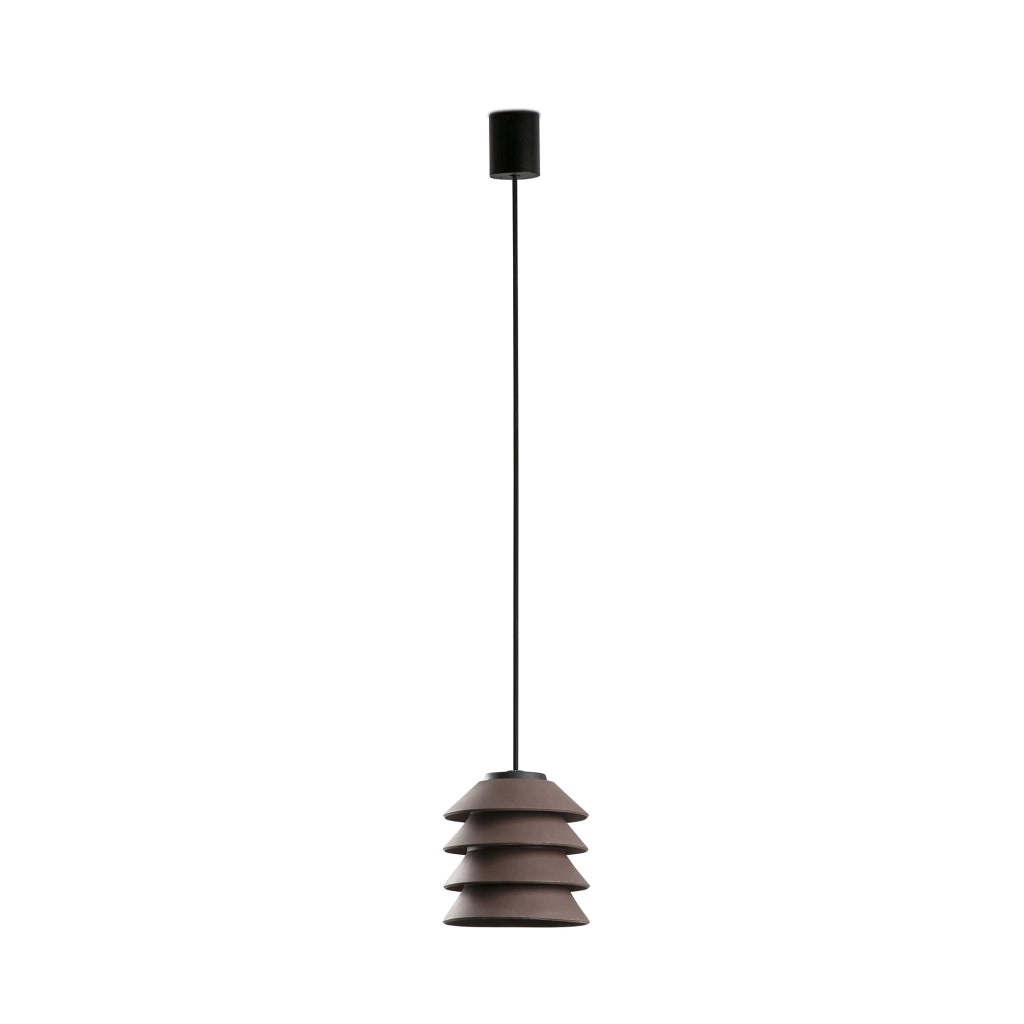 TOBA Lampadario con rosone marrone