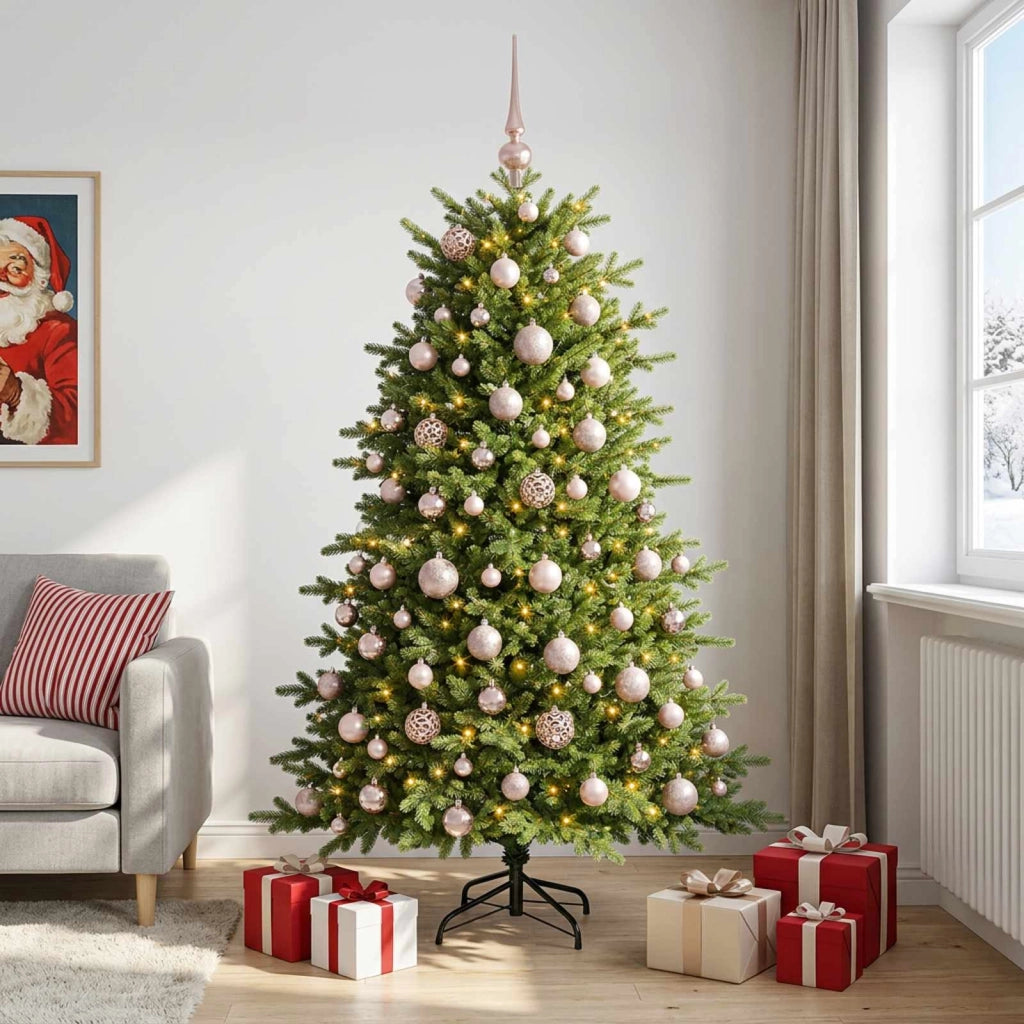 Albero di Natale artificiale con palline 210 cm 300 LED 3466700