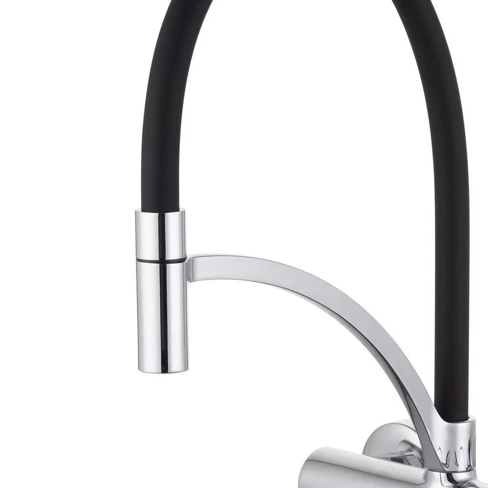 Miscelatore lavello a muro con bocca nera orientabile - Serie Madison