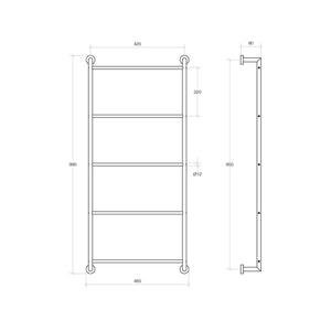 Lineabeta - Scaletta Porta asciugamani a muro Baketo in ottone cromato