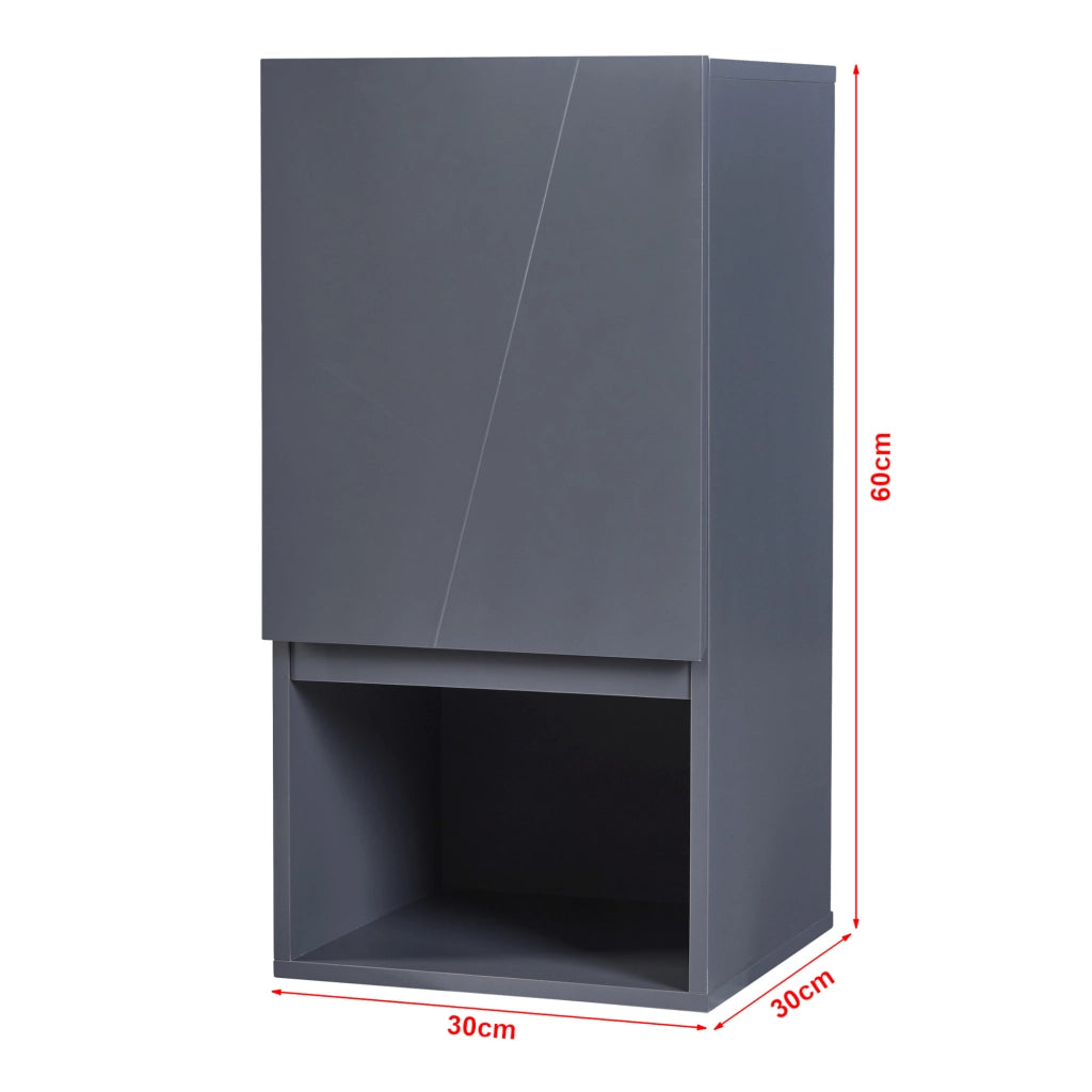 Armadietto Pensile da Bagno Overath 60x30x30 cm Grigio [en.casa]