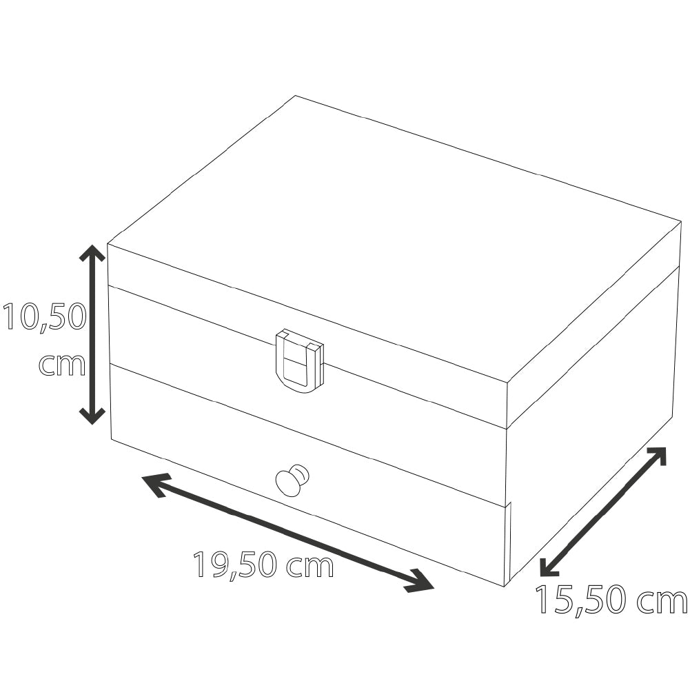 Portagioie Legno Bianco Porta Gioielli 1 Cassetto 1 Ripiano 10,50x19,50x15,50 cm