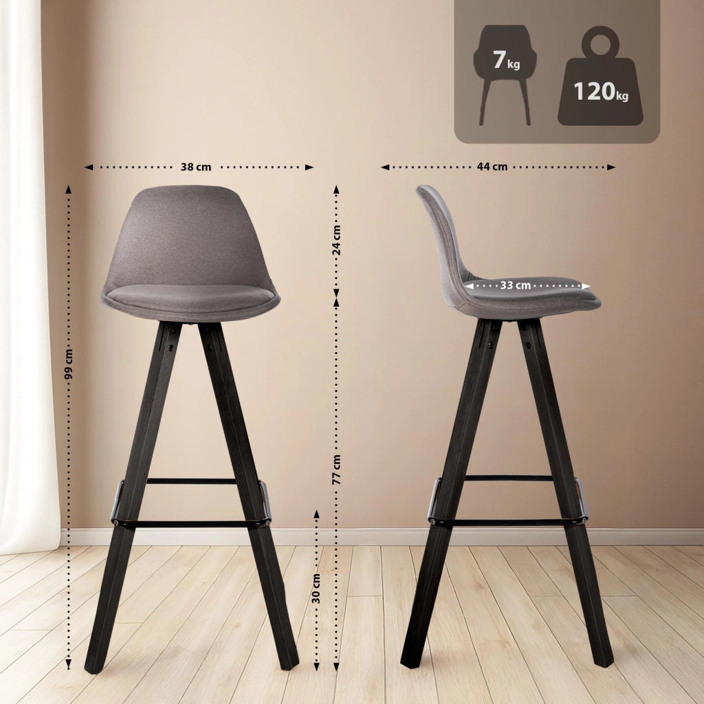 Set di 2 sgabelli da bar Corbin tessuto Square 7
