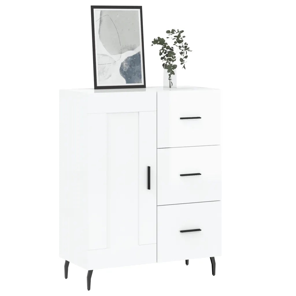 Credenza 69,5x34x90 cm in Legno Multistrato Bianco Lucidocod mxl 80140