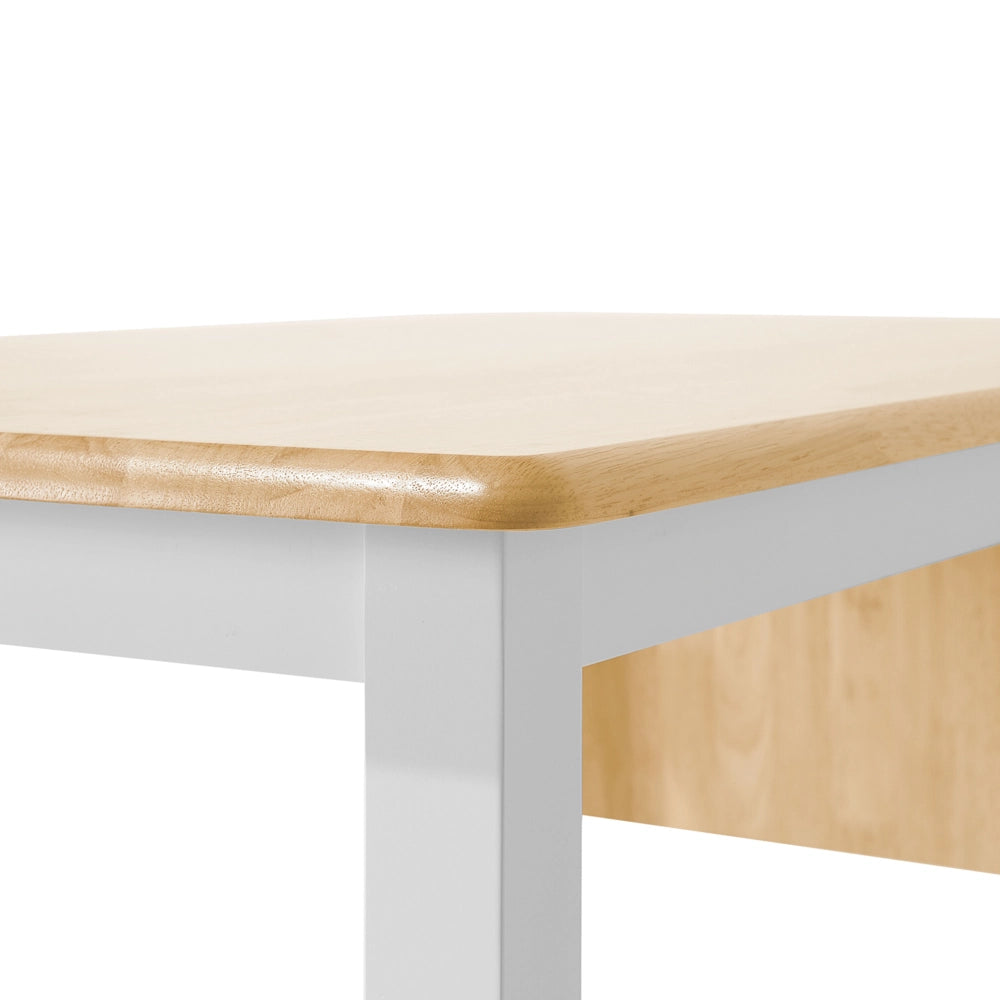 Tavolo da Pranzo in marrone chiaro Allungabile Gambe Bianche 75 x 119 cm sala da pranzo