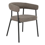 Set 2 sedie da pranzo Trivio in tessuto marrone con gambe in acciaio grigio